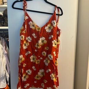 Orange floral dress